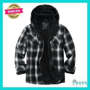 Fleece Lined Flannel Jacket Full Zip Hoodie Women's Cozy Chic Oversized Fit